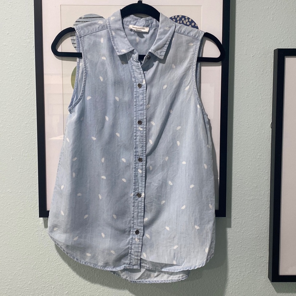Sleeveless Button Down Watermelon Blouse
